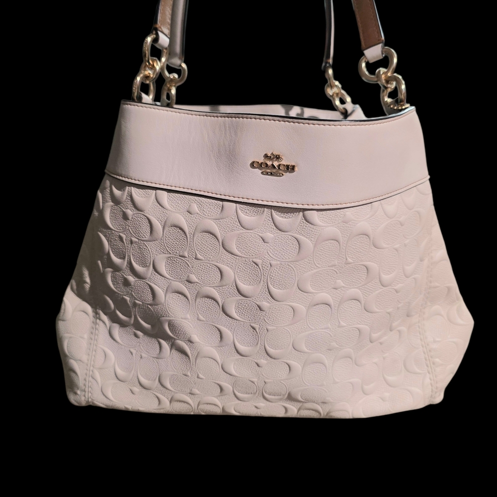Coach White Embossed Women's Bag